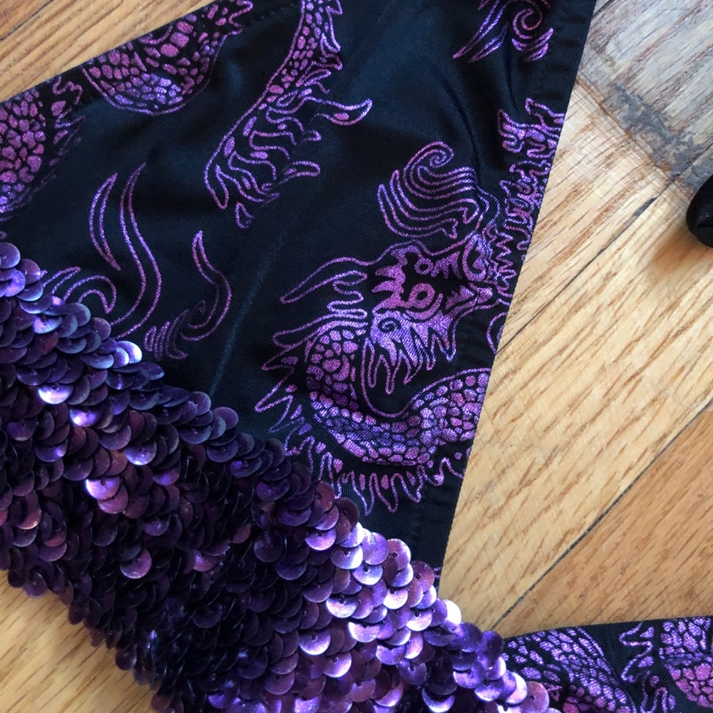 Dragon sequin purple bikini scrunch butt